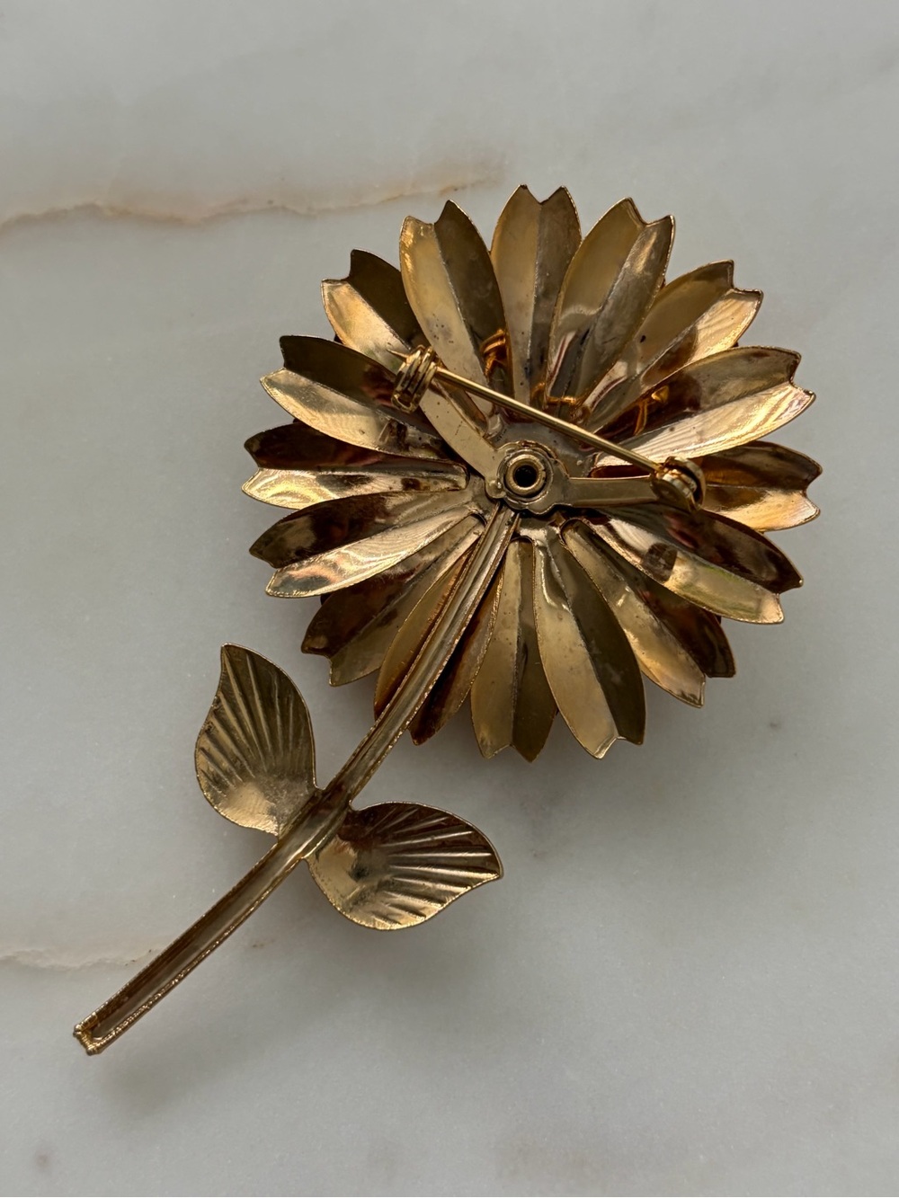 Gold Floral Sunflower Brooch - Picture 2 of 7